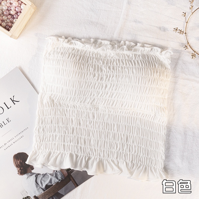 DUNEA Áo Hai Dây Vải Lụa Mát Xếp Ly Có Đệm Ngực Thời Trang Quyến Rũ Cho Nữ