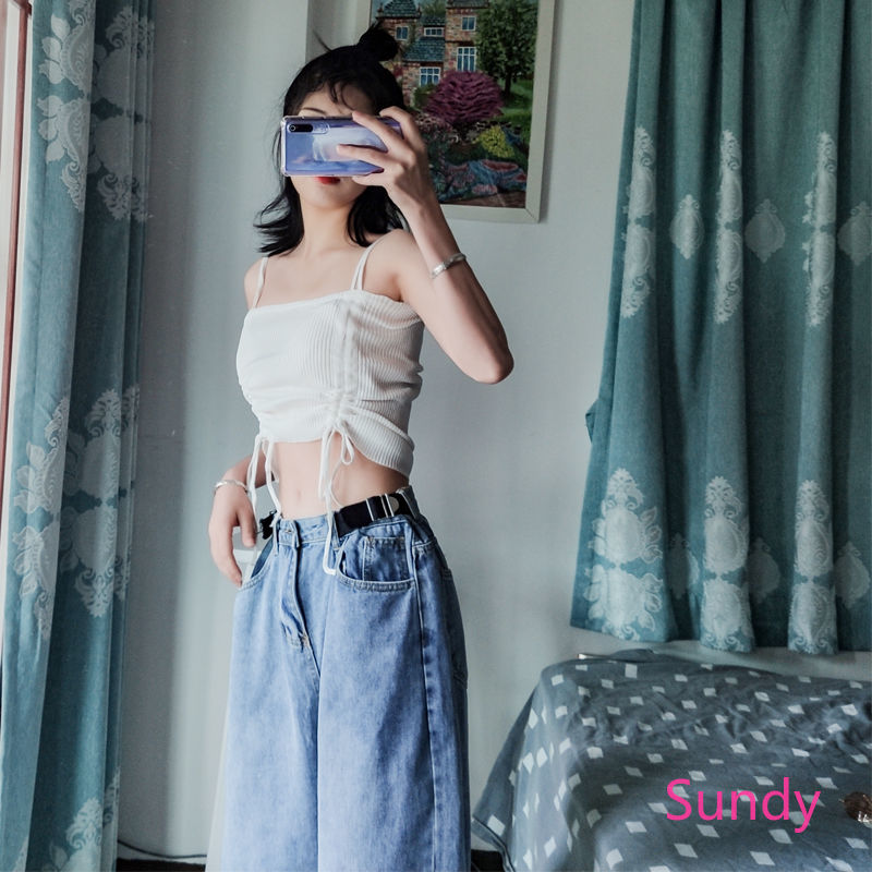 Áo Croptop Dệt Kim Kiểu Hàn Quốc Thời Trang Mùa Hè Dành Cho Nữ