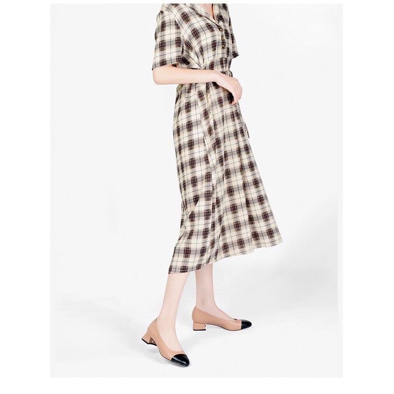 GIÀY BE PHỐI MŨI ĐEN