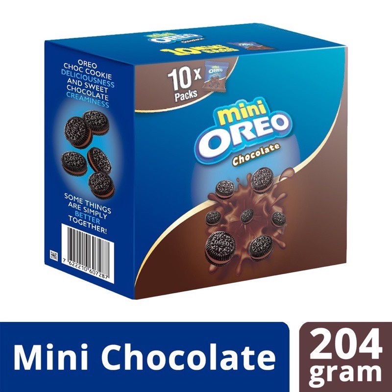 Hộp bánh quy sôcôla OREO mini vị vani 204g