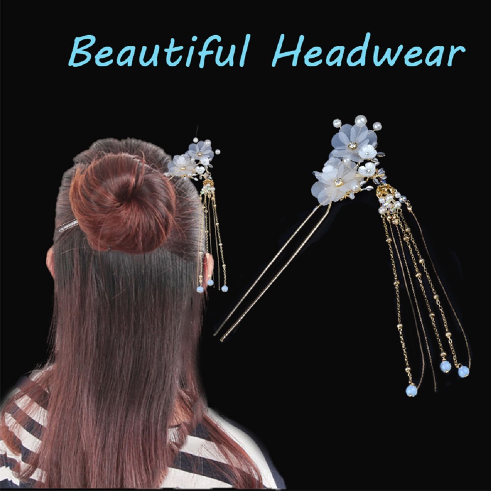 Trâm Cài Tóc Hình Hoa Đính Đá Thời Trang Cho Nữ