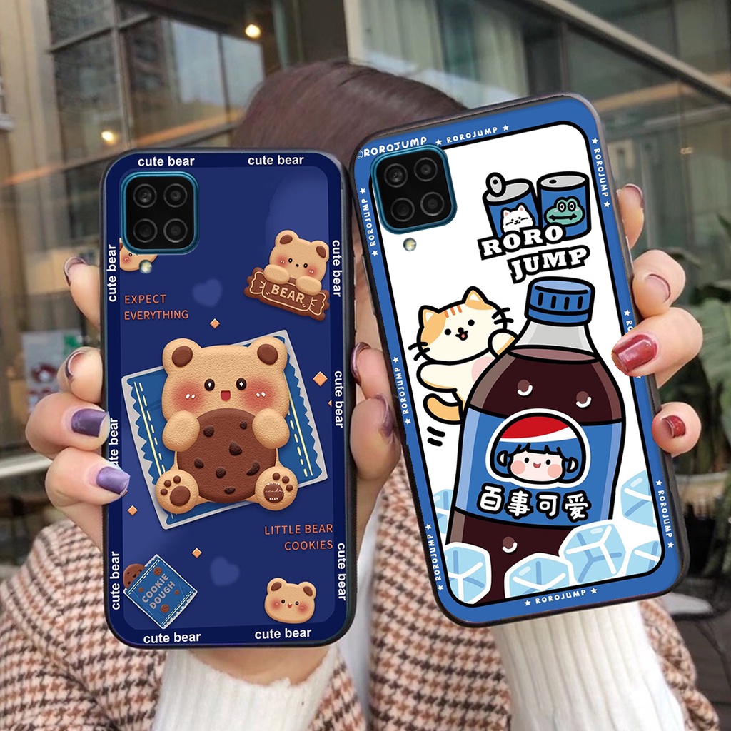 Ốp lưng Samsung A12 / M12/M32 / A22 4G in hình 3D GẤU cute be@r, soda, happy day cực hot ,thời thượng