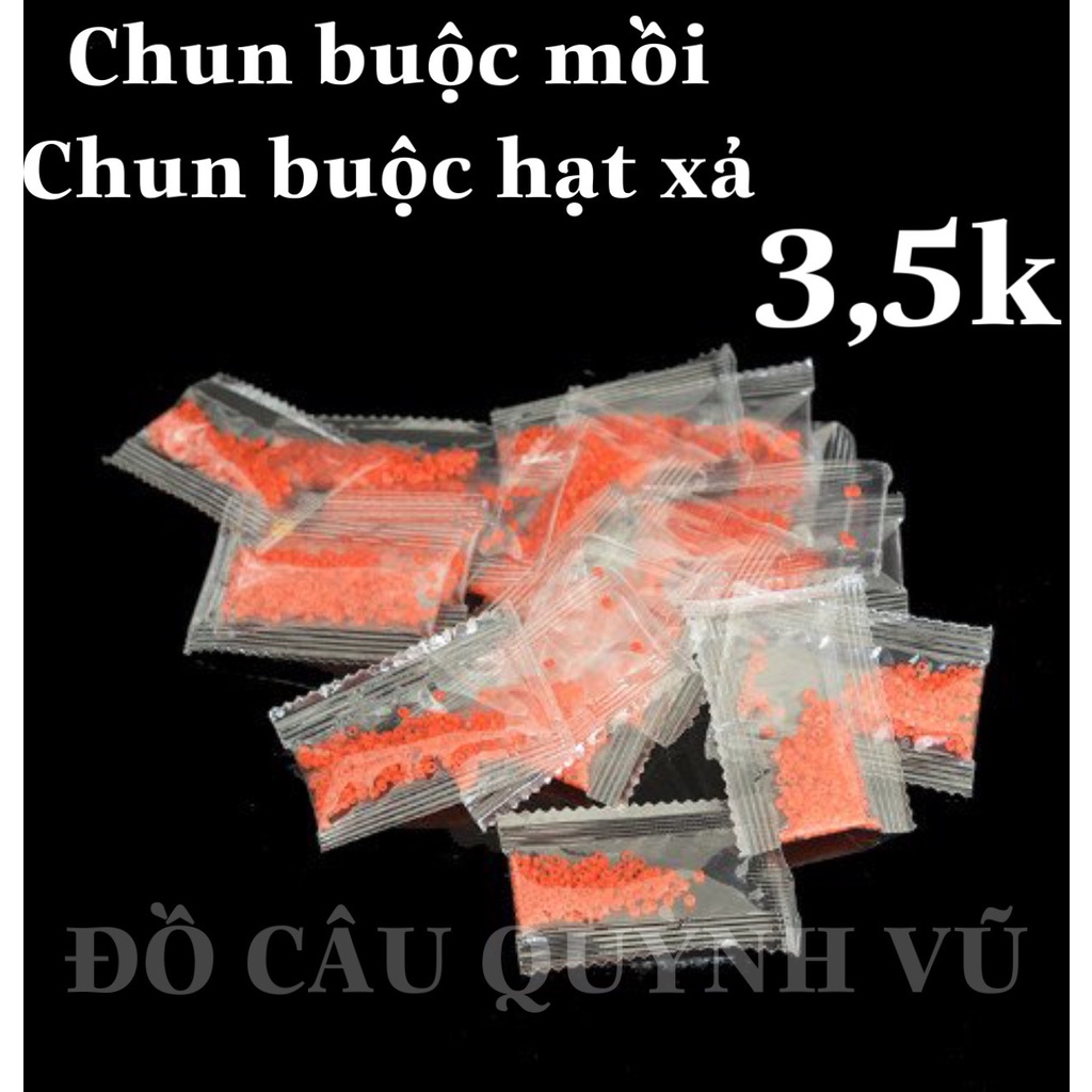 Kẹp + chun buộc mồi câu cá, chun buộc hạt xả câu đơn câu đài