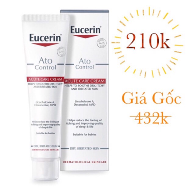 [5 ngày Xả Kho] Kem dưỡng Eucerin Ato Control Acute Care 40ml (Date 17/06/2021)