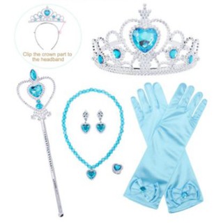 Bộ Phụ Kiện Công Chúa Elsa, Anna, Bela, Bạch Tuyết, Công Chúa Ngủ Trong Rừng, Sofia Màu Hồng, Màu Xanh Cho Bé Gái