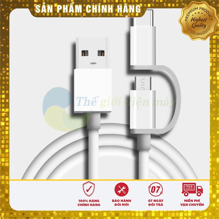 [Sale] Dây sạc Xiaomi 2 trong 1 Micro Usb và type C 1m SJX02ZM - shop Thế giới điện máy .