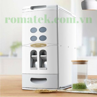 Thùng Gạo Nhựa HIGOLD 18 Kg Có Ray Trượt Giảm Chấn Cho Tủ Bếp Dưới