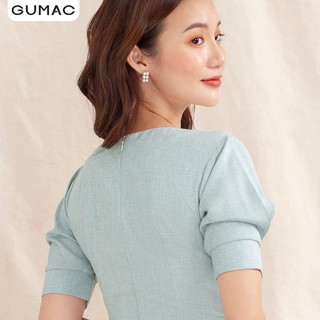 Đầm nữ cổ trắng đăng ten GUMAC DA1004