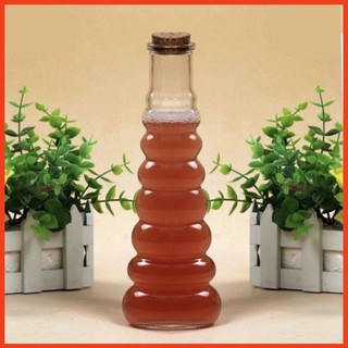 Chai thuỷ tinh hồ lô xoắn ốc 350ml nắp bần