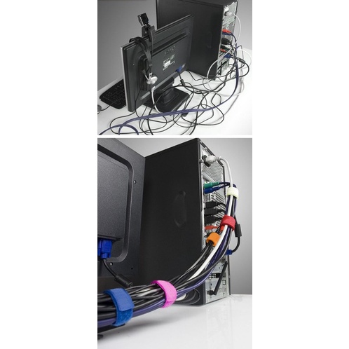 Combo 10 dây quấn gai dán velcro 2 mặt cố định dây cáp sạc, dây điện, gọn gàng chống rối, tái sử dụng tiện lợi