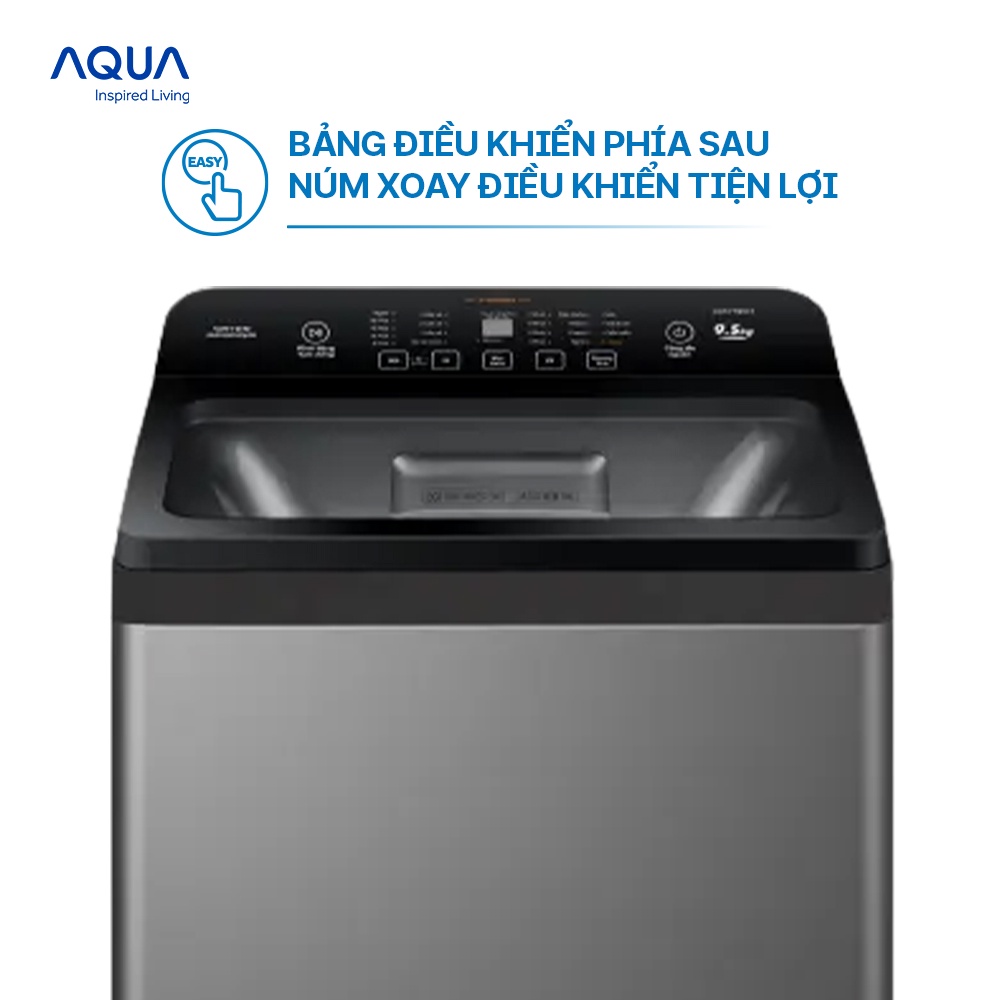Máy giặt cửa trên 9.5kg Aqua AQW-FR95HT.S - Miễn phí lắp đặt