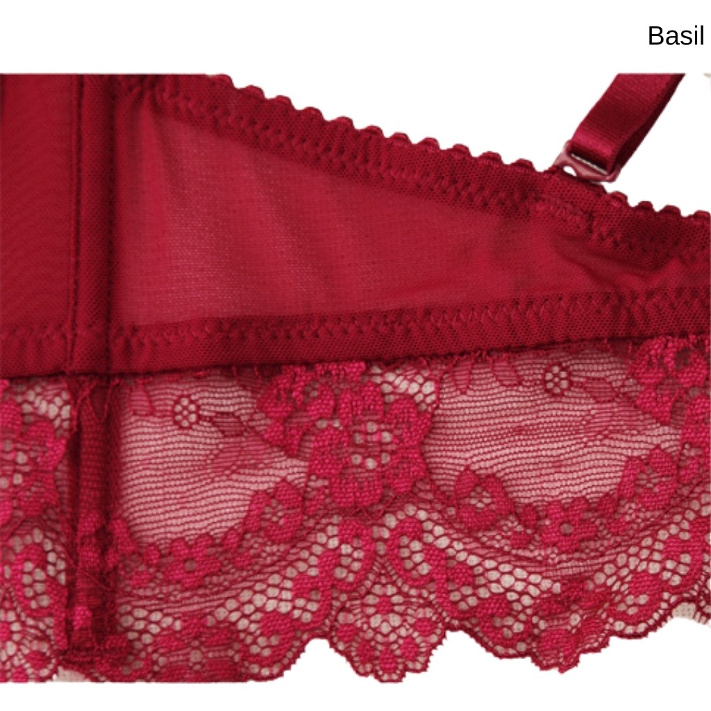 Bộ đồ lót QB05 nữ bộ áo ngực cúp mỏng có gọng viền Ren gợi cảm thoáng khí Basil | BigBuy360 - bigbuy360.vn
