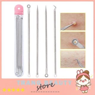 Bộ 4 Món Que Nặn Mụn Đầu Đen, Trứng Cá, Cám - Thần Thánh Chuyên Dụng Tiện Lợi An Toàn