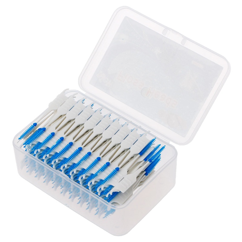 [Hàng mới về] Set 200 tăm xỉa răng nha khoa bằng silicon thoải mái dễ sử dụng