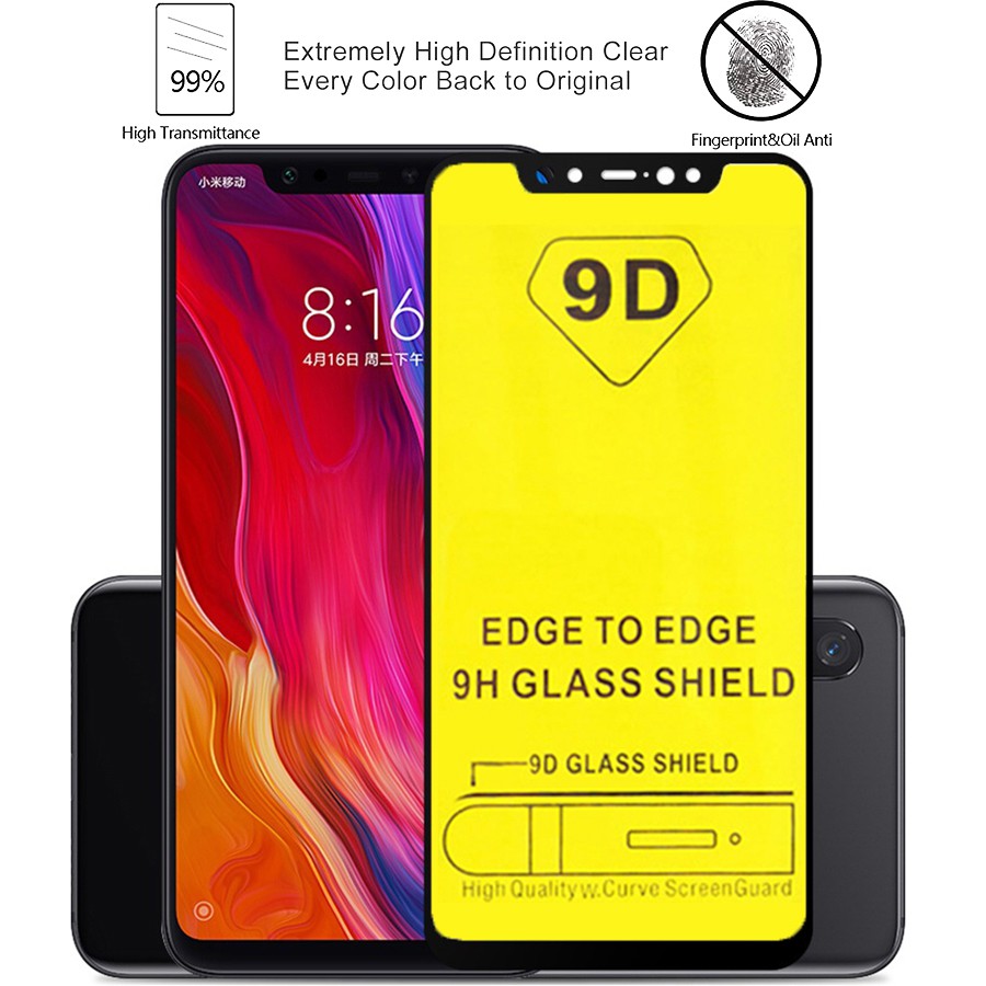 Kính cường lực full màn Xiaomi Mi8 Mi 8 / Mi max 3 - Kính Full 9D độ cứng 9H keo toàn màn hình