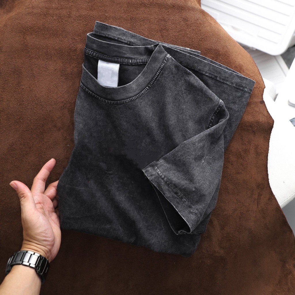 Áo thun tay lỡ nam nữ wash acid , Vải Cotton Form Oversize - SELECTED.STORE