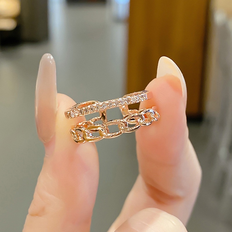 Nhẫn hai lớp cao cấp sang trọng có thể điều chỉnh phong cách Nhật Bản thời trang cho nữ