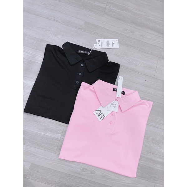 ✨BÁN SỈ✨Đầm polo 2 màu đen ,hồng chất cá sấu 2 túi hông