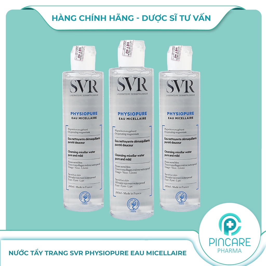 Nước tẩy trang cho da nhạy cảm SVR Physiopure Eau Micellaire - Hàng chính hãng - Nhà thuốc PinCare