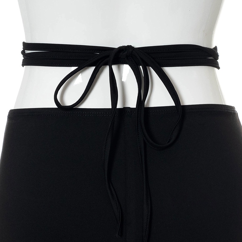 Quần Short Lưng Thấp Màu Trơn Cột Dây Phong Cách Quyến Rũ