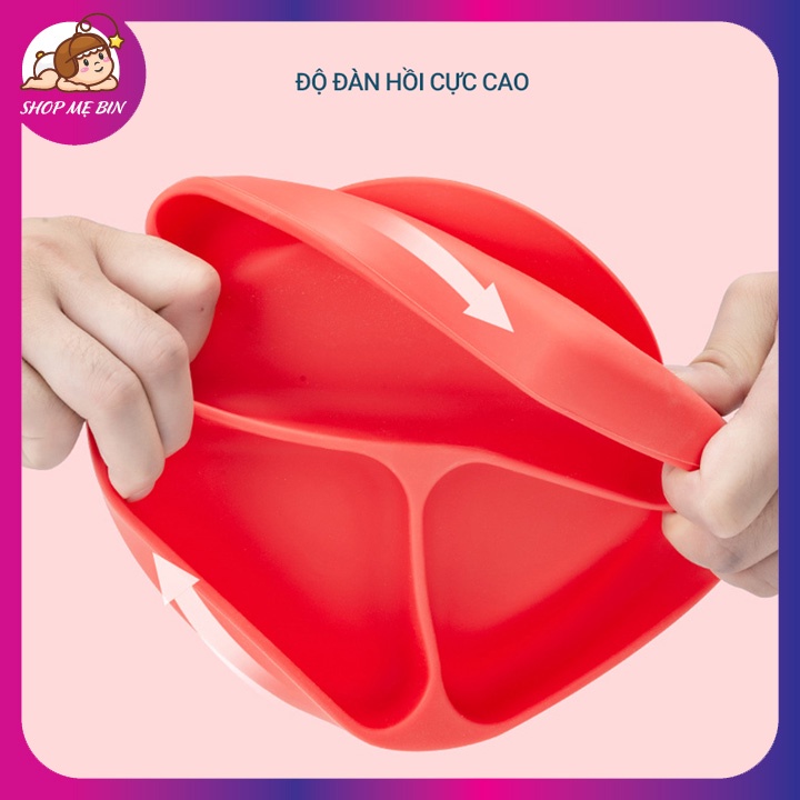 Khay ăn dặm cho bé, khay ăn dặm silicon chống đổ chống rơi vỡ giúp mẹ cho bé ăn dễ dàng hơn