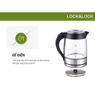 Ấm Thủy Tinh Siêu Tốc Lock&Lock EJK418 1.8L