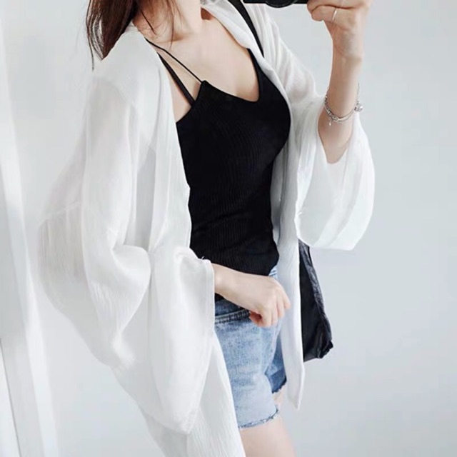 Áo kimono mỏng đi biển và khoác ngoài