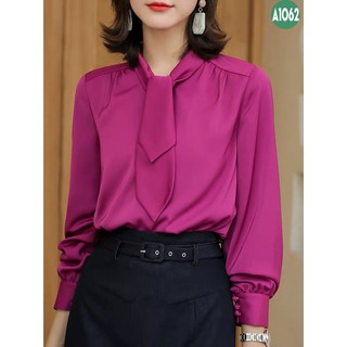 Áo sơ mi công sở thắt nơ - A1062