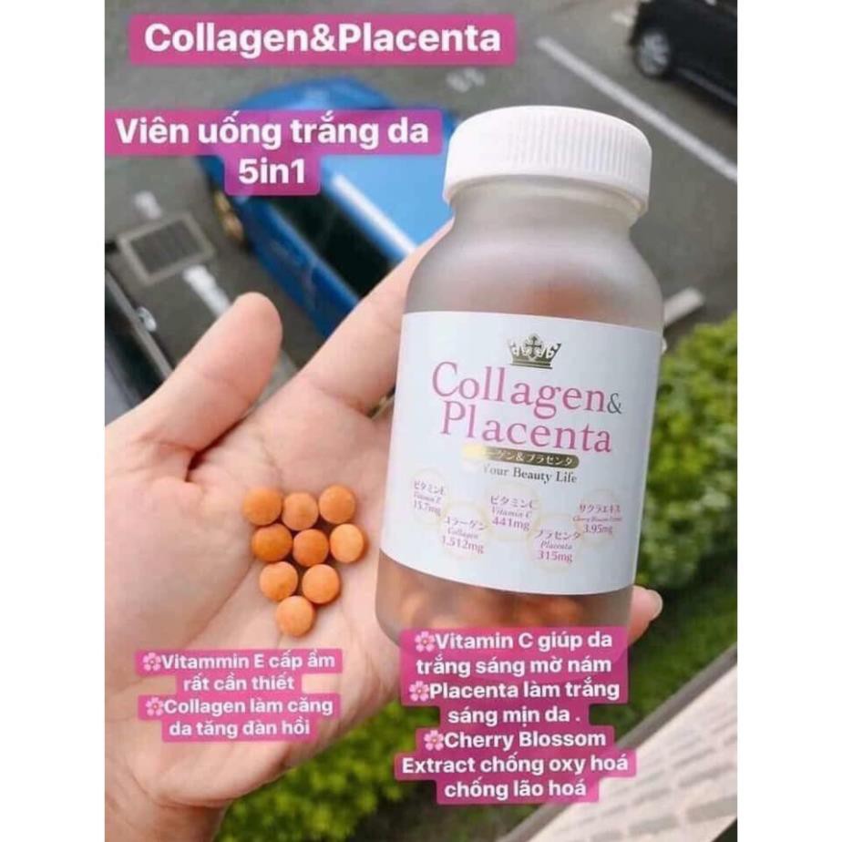 Viên uống trắng da Collagen Placenta 5 in 1 Nhật - 270 viên MẪU MỚI