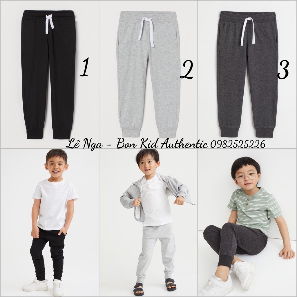 Quần jogger cotton kids HM US chính hãng size từ 1.5-2y đến 9-10y