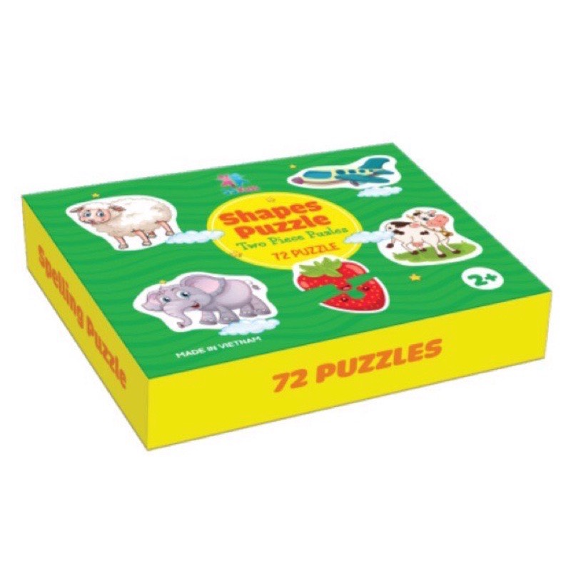 Bộ đồ chơi ghép hình tư duy 72 PUZZLE, ghép hình hai mảnh học chữ cái, chữ số giúp bé nhận biết làm quen Tiếng Anh