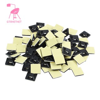100 Pcs Self Adhesive Cable Tie Mount Base Holder 20 x 20 x 6mm