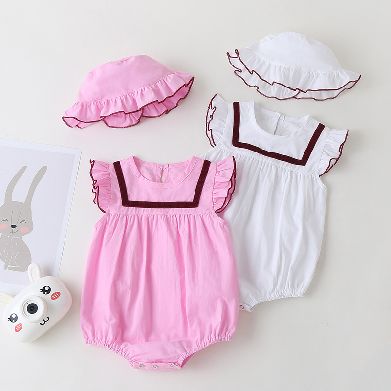 Bộ áo liền quần màu trơn thời trang cho bé từ 0 - 18 Tháng tuổi