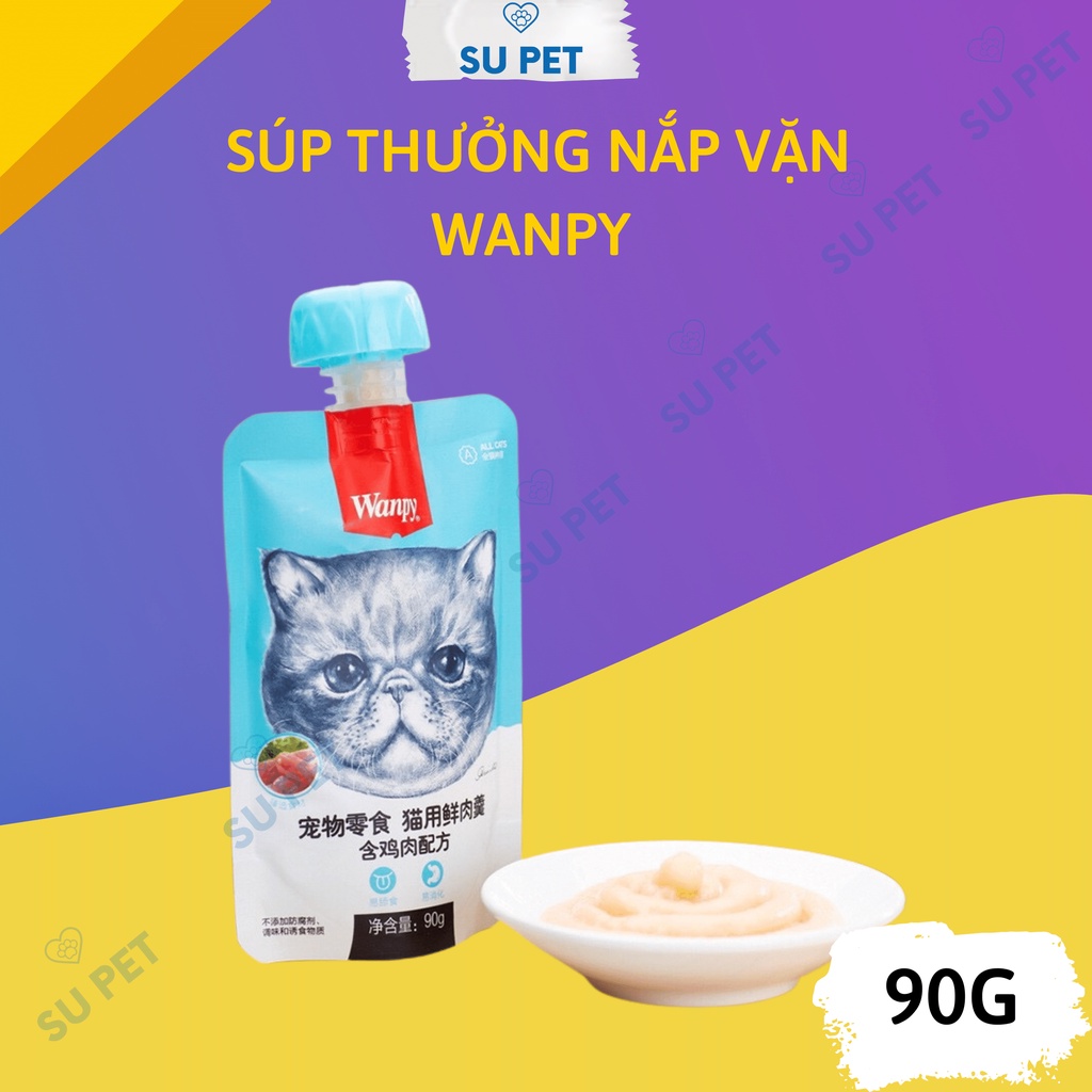 Súp thưởng cho mèo Wanpy có lắp vặn tiện lợi