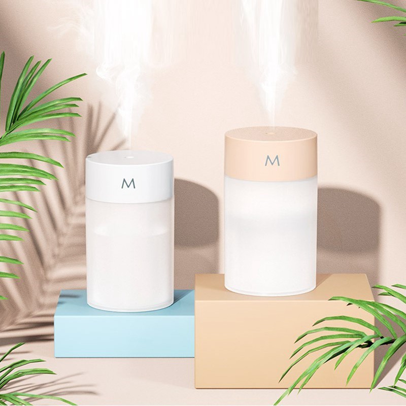 Mini Air Humidifier Portable USB Aroma Diffuser Desktop Air Diffuser with Colored Night Light for Home Car Office, Pink