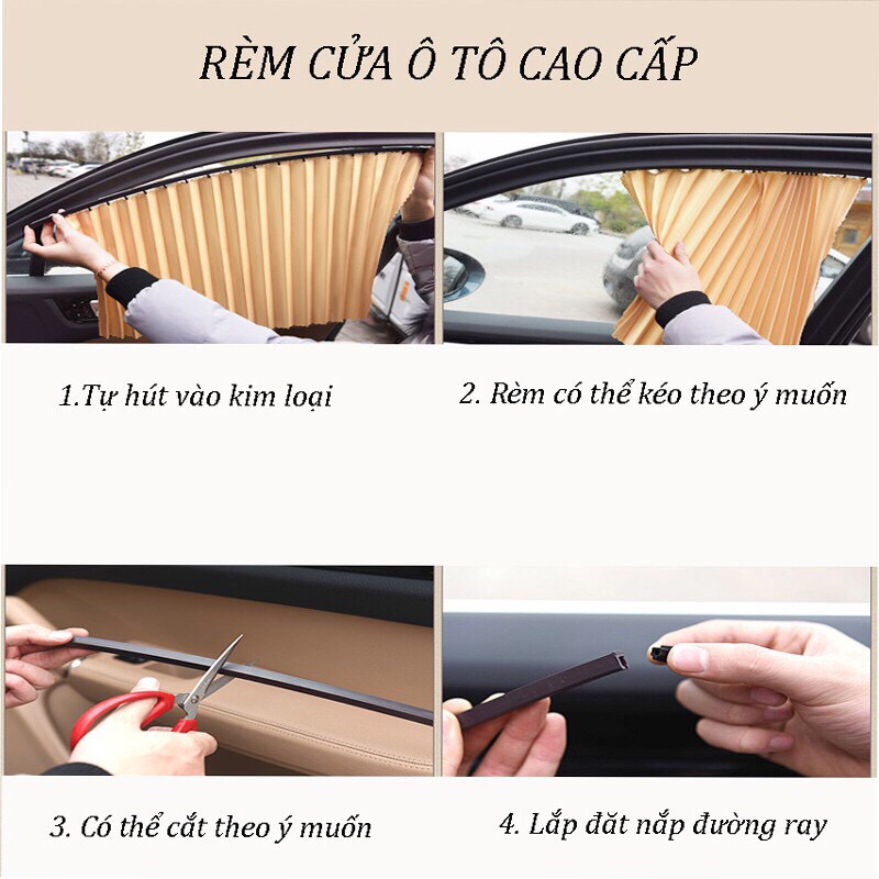 Rèm Che Nắng Kính Xe ÔTô❤️FREESHIP❤️Rèm Cửa ÔTô Chống Nắng Chất Liệu,Cotton 100% Cực HOT