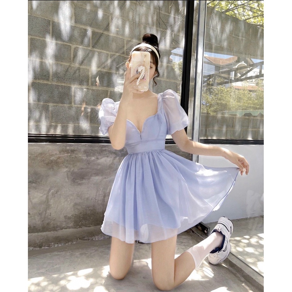 váy kiểu cúp ngực tay phồng / váy babydoll
