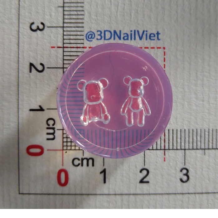DIY - Khuôn charm bearbrick size mini cho nail 3d, làm phụ kiện trang sức, hoa tai thời trang
