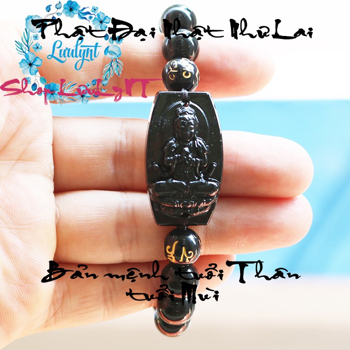 MIỄN PHI VẬN CHUYỂN - Vòng tay phật Đại Nhật Như Lai - Phật bản mệnh người tuổi Mùi, Thân - mặt phật - tượng phật
