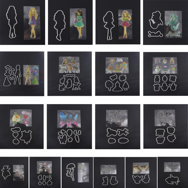 Khuôn Silicone Trong Suốt + Khuôn Cắt Giấy Kim Loại Hình Mèo