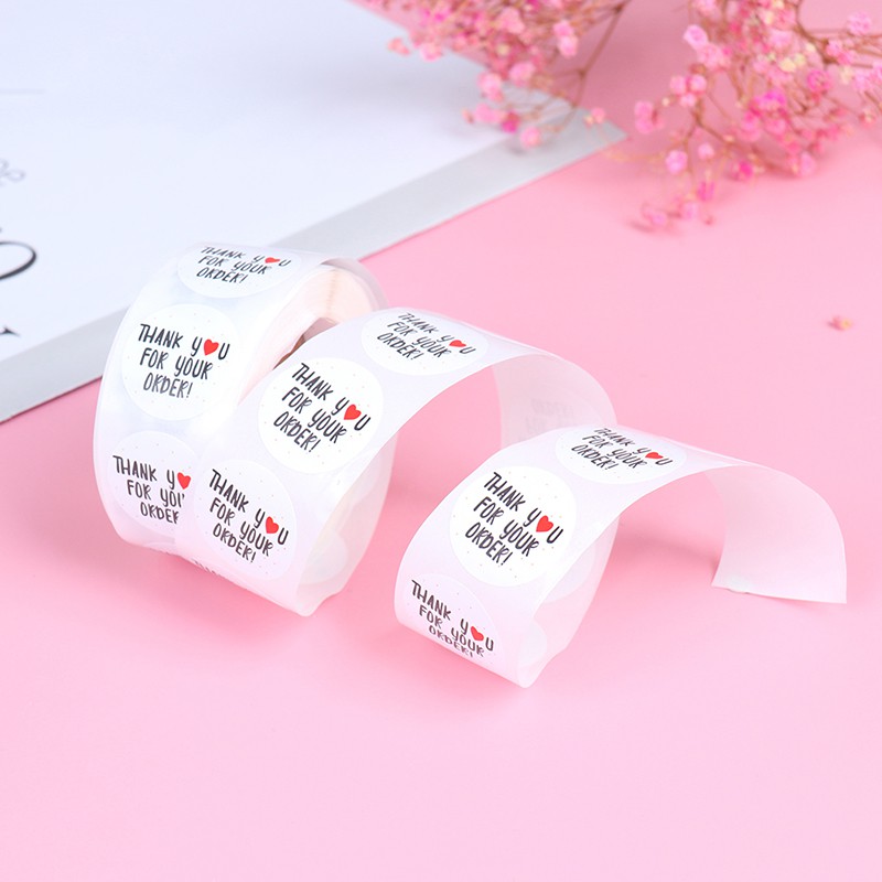 Set 500 Miếng Dán Tròn thank you for your order thank for Shopping