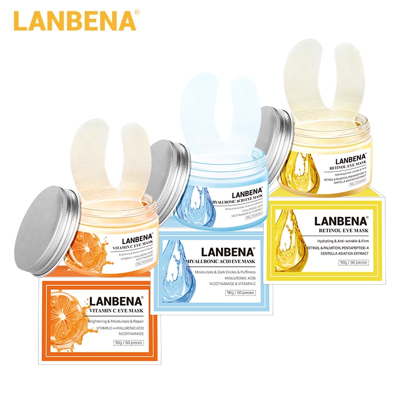 Mặt Nạ Mắt LANBENA Chứa Vitamin C Và Axit Hyaluronic Dưỡng Ẩm Xóa Quầng Thâm Và Nếp Nhăn