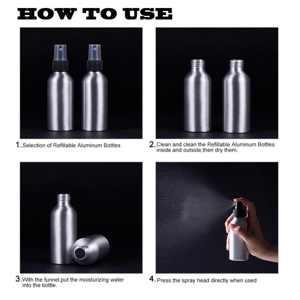 1 Chai Xịt Mini 40 / 50 / 100 / 150ml Bằng Nhôm Dùng Chiết Nước Hoa / Tinh Dầu / Nước Hoa Mang Theo Du Lịch