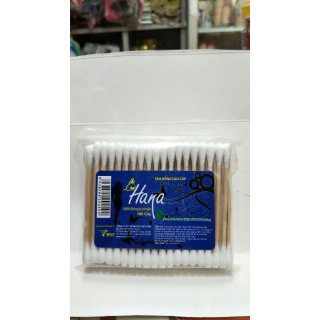 Bông ngoáy tai thân gỗ Hana 200 cây