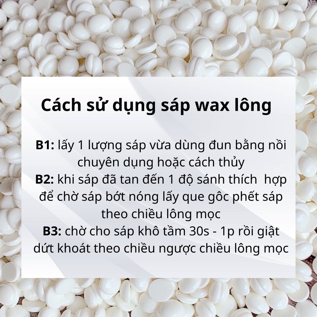 500gr Sáp Wax Lông Dừa Sữa - Wax Beans Coconut tặng kèm que