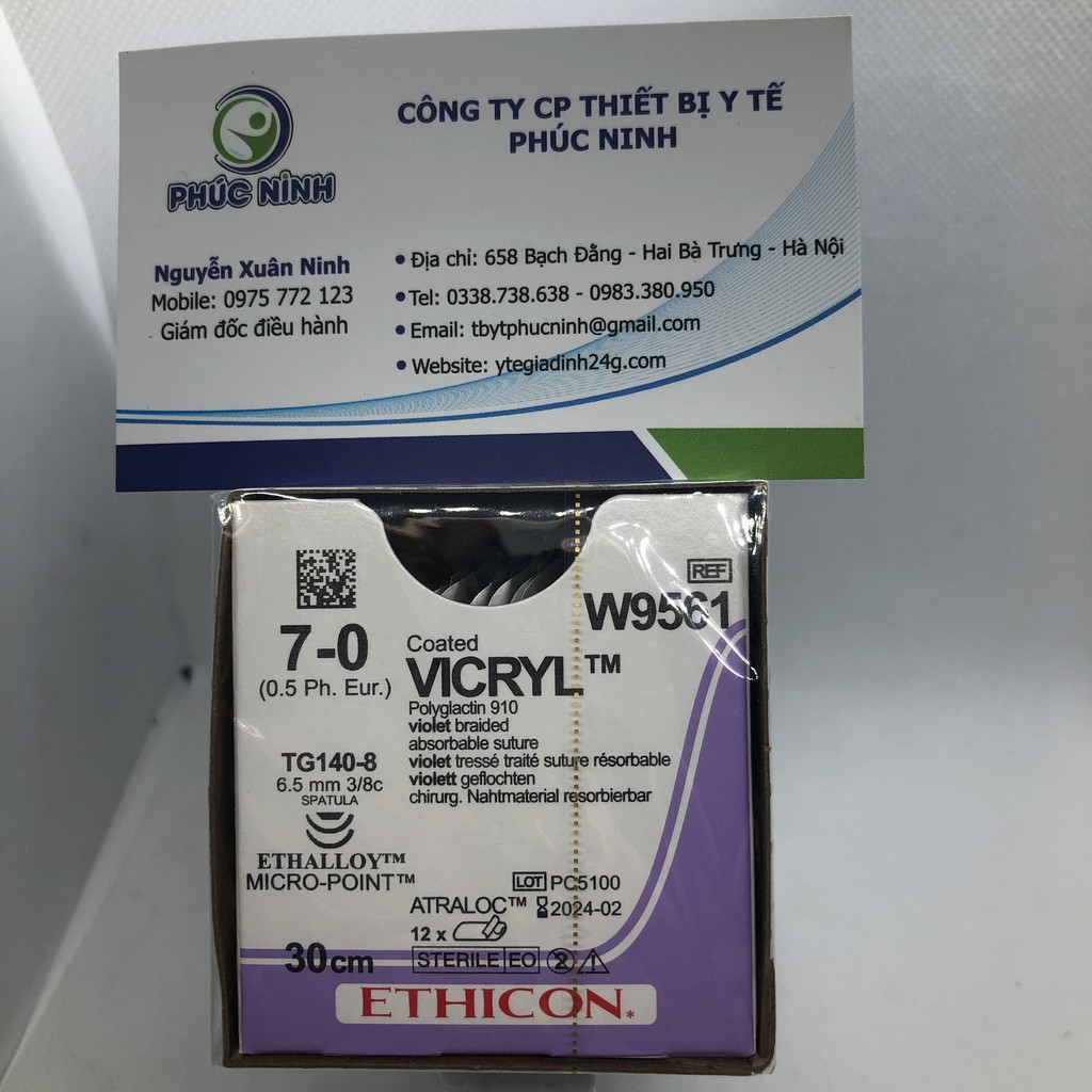 Chỉ phẫu thuật tự tiêu Vicryl 7/0