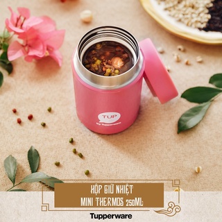 Bình giữ nhiệt mini thermos 250ml tupperware, hộp giữ nhiệt ủ cháo, chưng yến cho bé