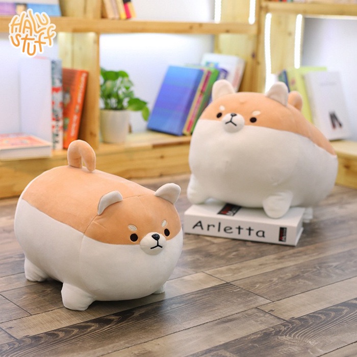 CÓ SẴNGấu Bông Chó Corgi Tròn Dễ Thương, Thú Nhồi Bông Shiba Inu Chó Nhật Cute Cao Cấp