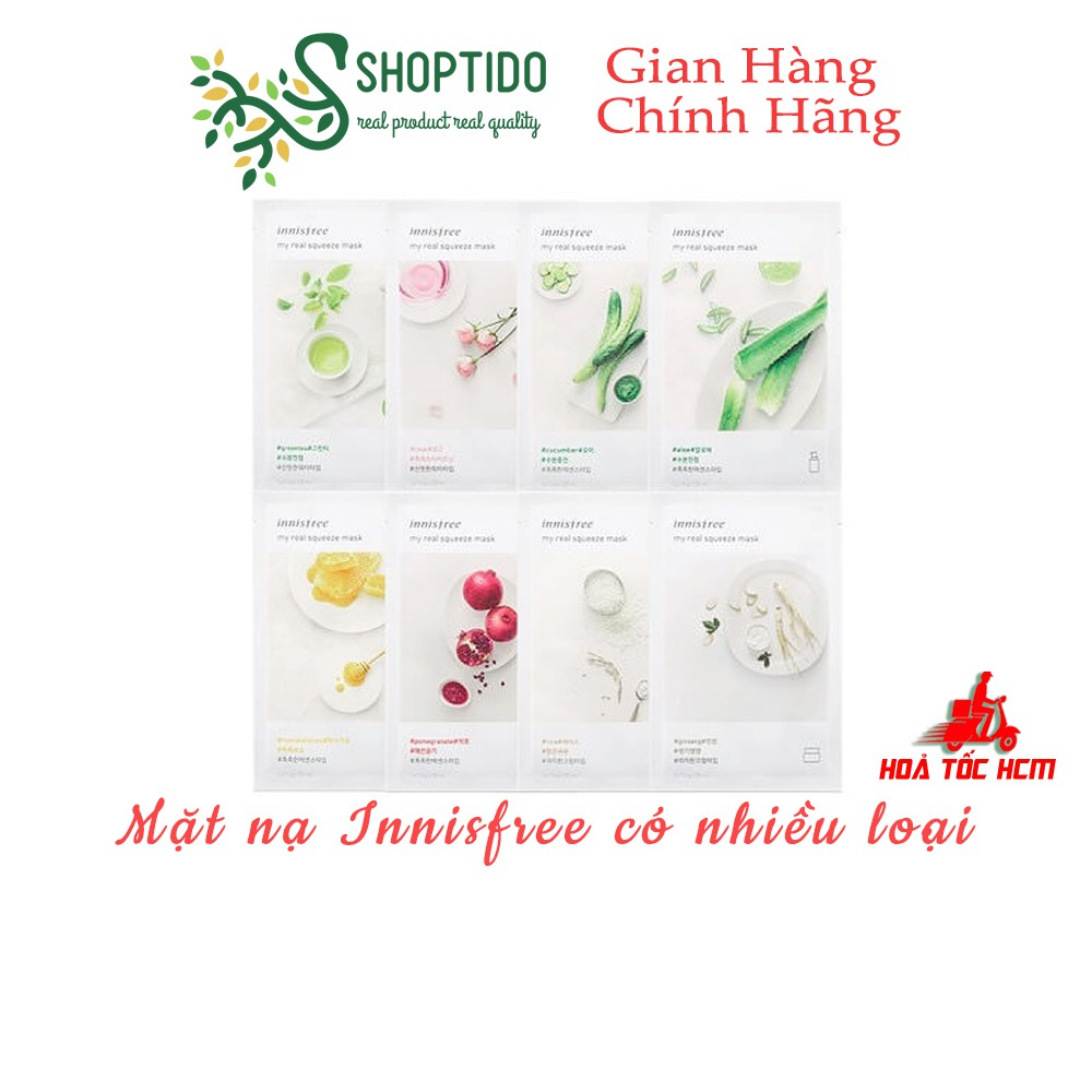 Mặt nạ Innisfree My Real Squeeze Mask có nhiều loại 20ml NPP Shoptido | Thế Giới Skin Care