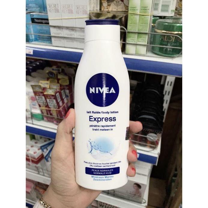 Sữa dưỡng thể Nivea Body Lotion Express 250ml cấp ẩm, làm mềm da cao cấp, trắng hồng tự nhiên - chính hãng Đức 100%